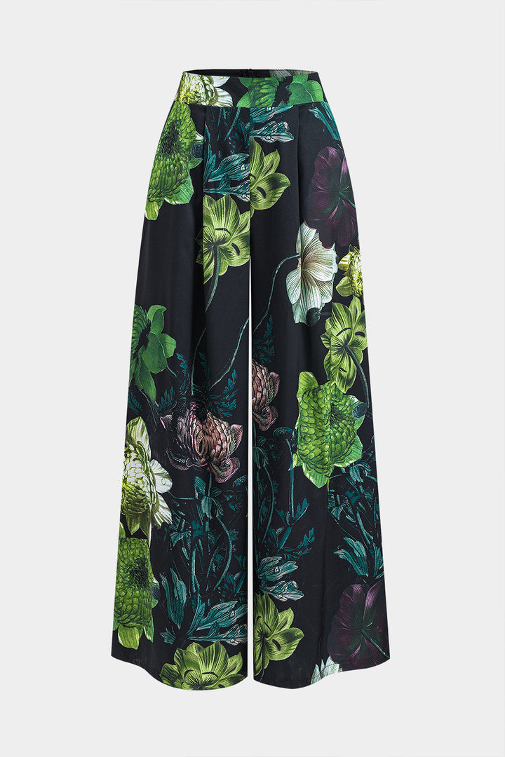 Aurora - Conjunto Blusa Manga Curta & Calças Florais