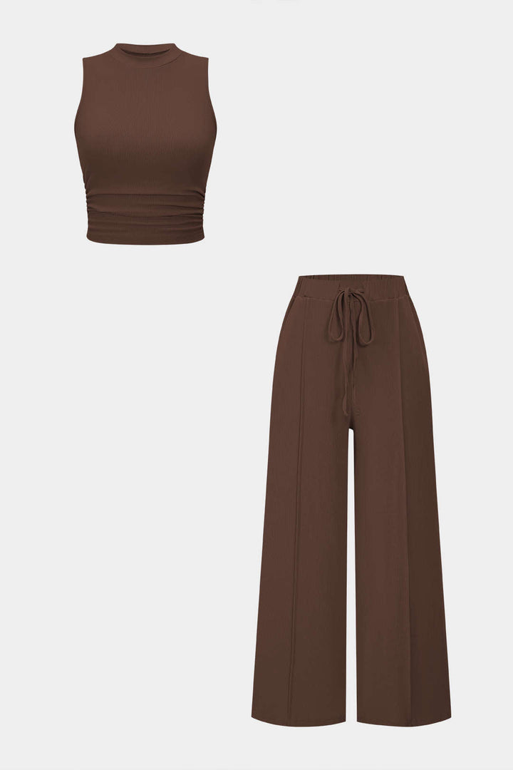 Natália - Conjunto de Top com Alças e Calças com Corda