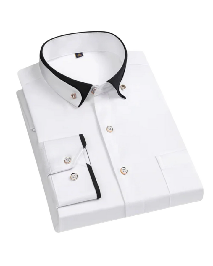 João - Camisa Sofisticada Masculina com Gola em Contraste
