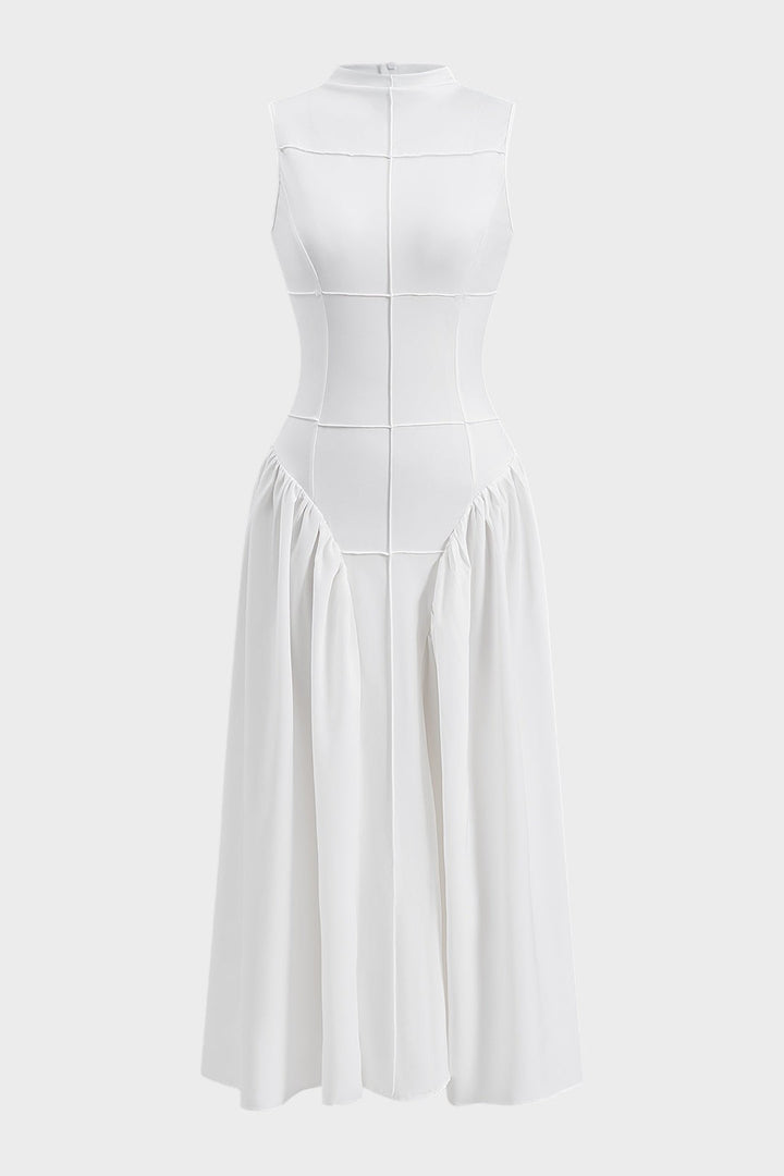 Belita - Vestido Médio Sem Mangas Com Detalhes Franzidos