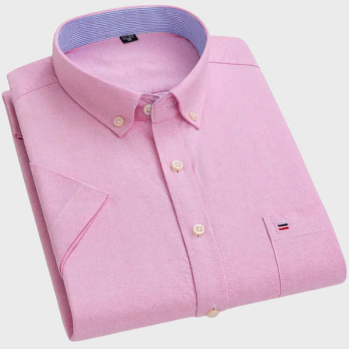 Mateus - Camisa Clássica de Algodão com Padrão