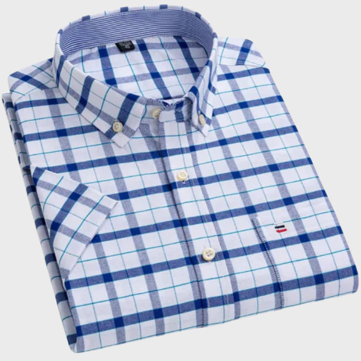 Mateus - Camisa Clássica de Algodão com Padrão