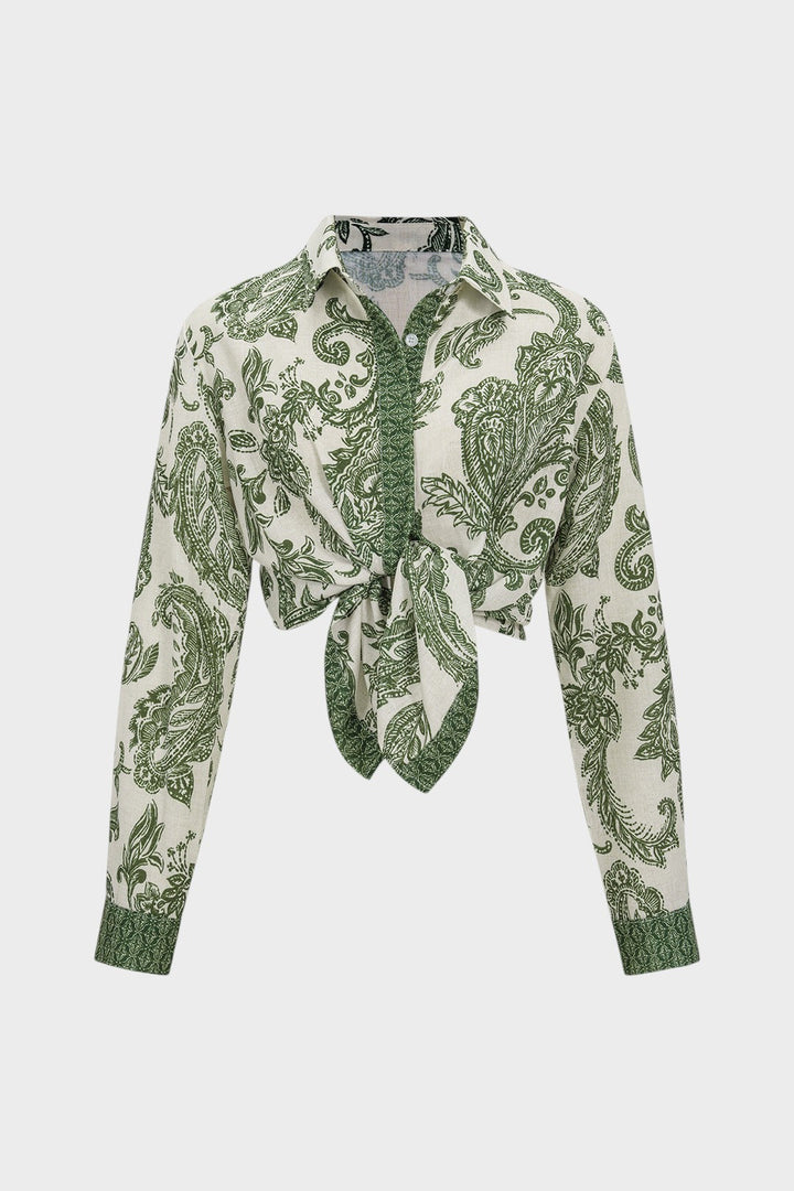 Sofia - Camisa de Manga Larga com Flores