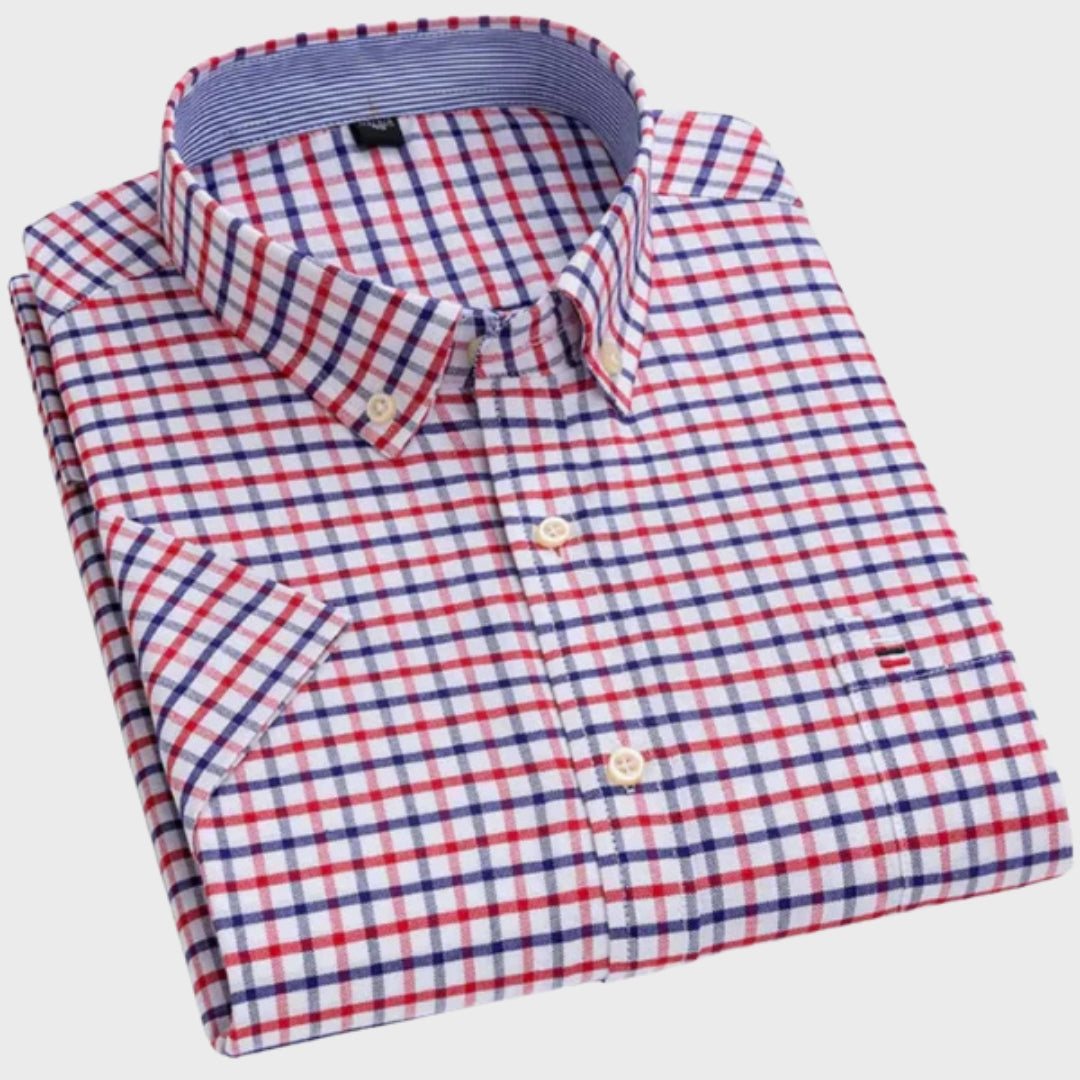 Mateus - Camisa Clássica de Algodão com Padrão