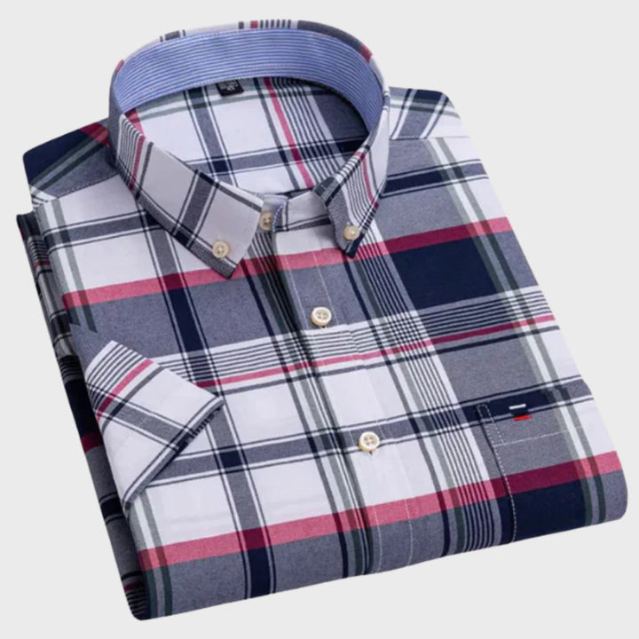 Mateus - Camisa Clássica de Algodão com Padrão