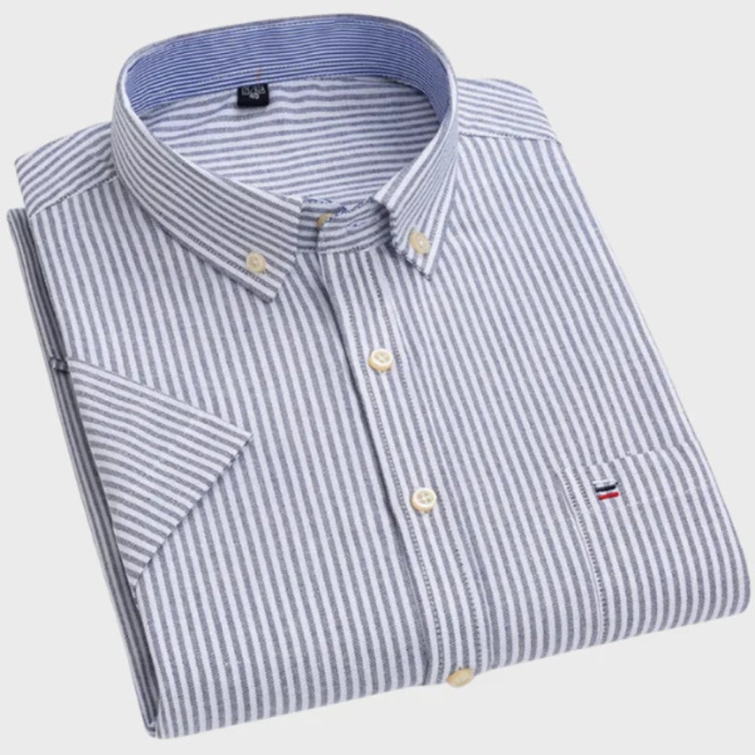Mateus - Camisa Clássica de Algodão com Padrão