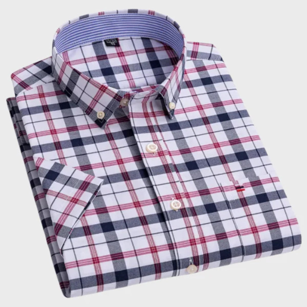 Mateus - Camisa Clássica de Algodão com Padrão