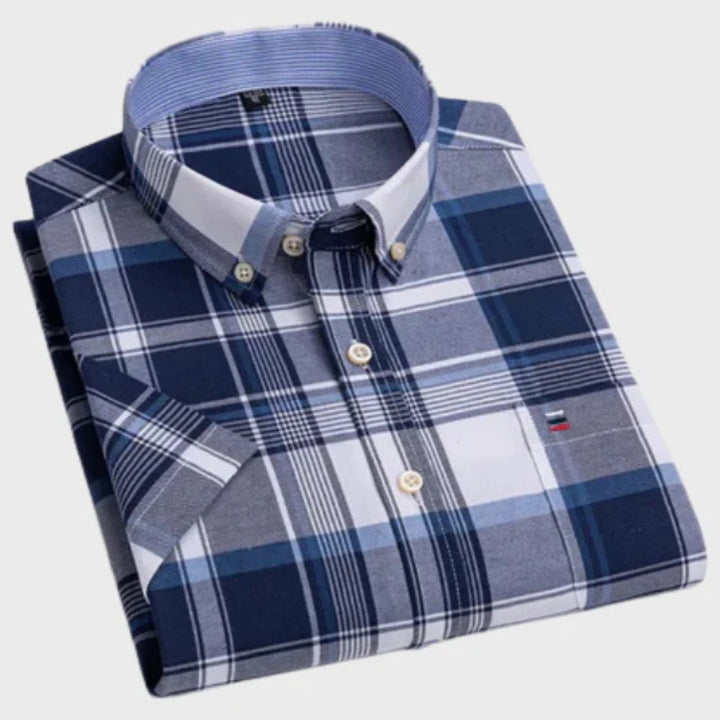 Mateus - Camisa Clássica de Algodão com Padrão
