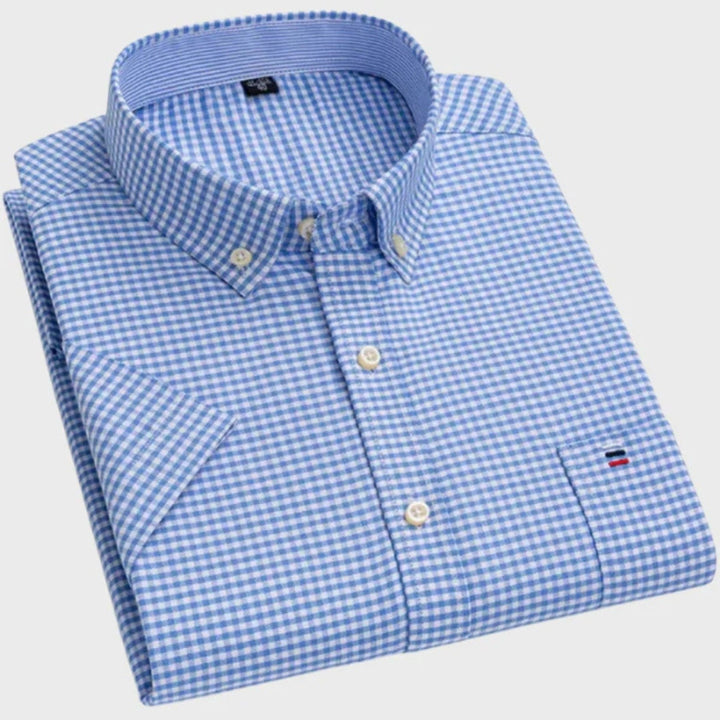 Mateus - Camisa Clássica de Algodão com Padrão