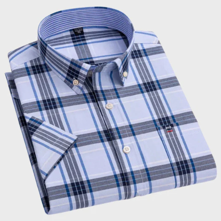 Mateus - Camisa Clássica de Algodão com Padrão