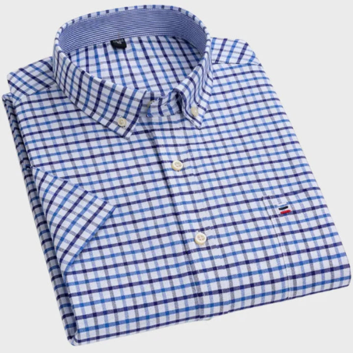 Mateus - Camisa Clássica de Algodão com Padrão