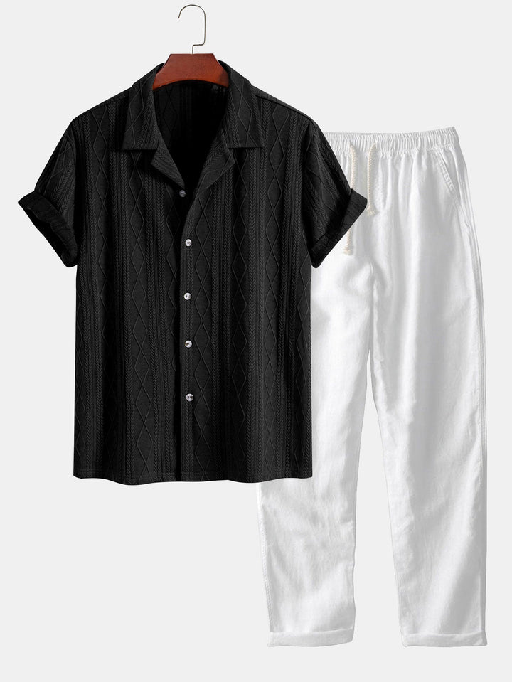 Helder - Conjunto Camisa Cubana Jacquard