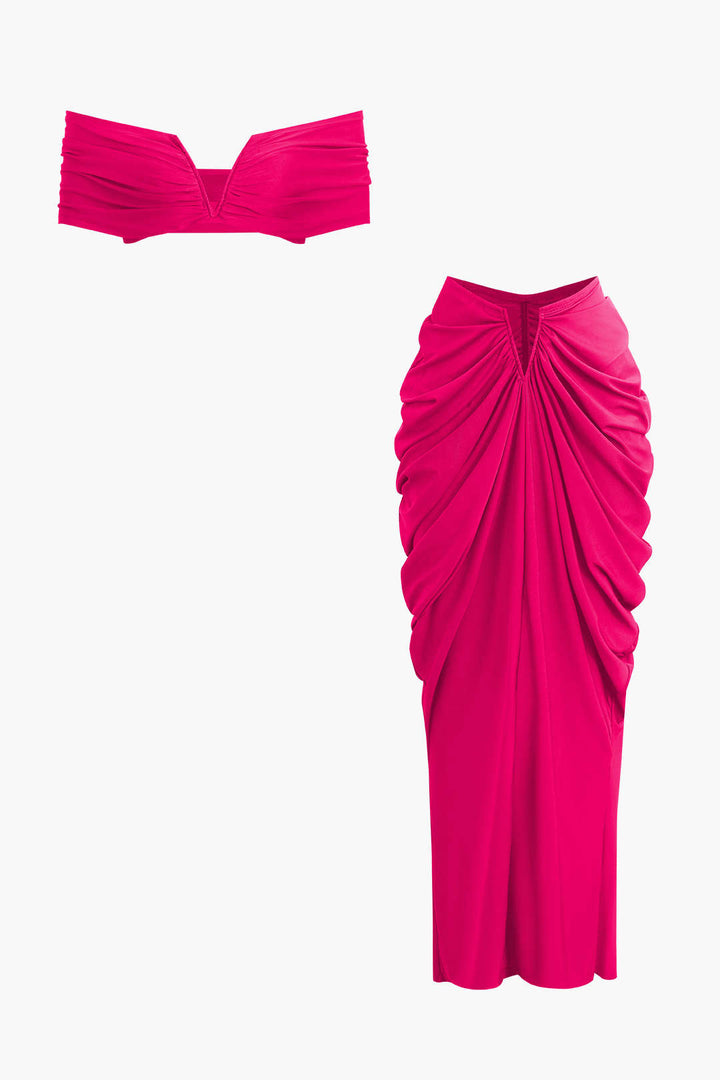 Dora - Conjunto Top Decote V & Saia Maxi
