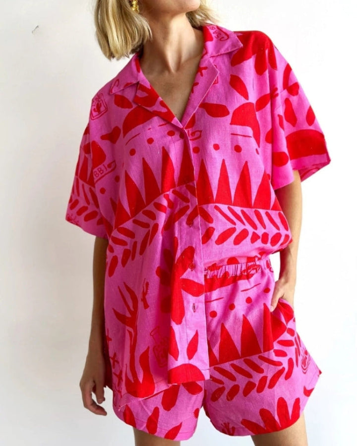 Isadora - Conjunto Camisa comprida com Estampa Marcante