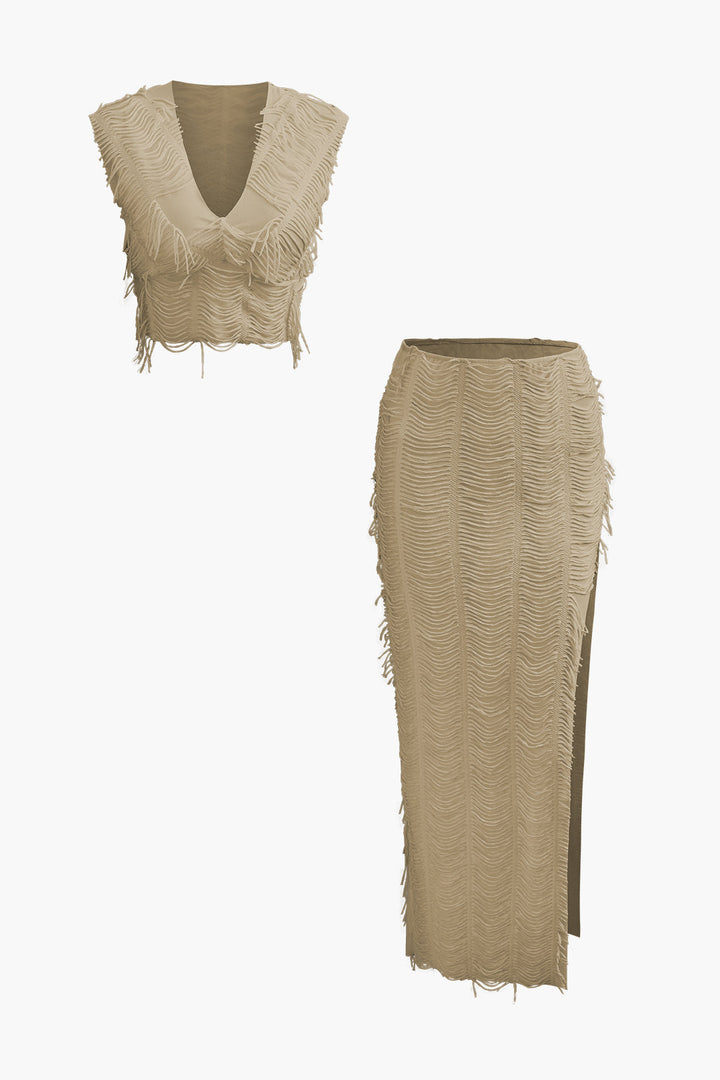 Jade - Conjunto Top Cropped & Saia Maxi Fenda