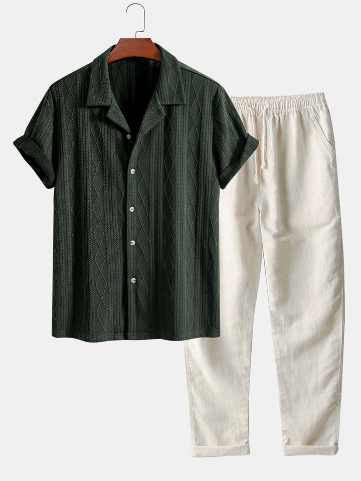 Helder - Conjunto Camisa Cubana Jacquard