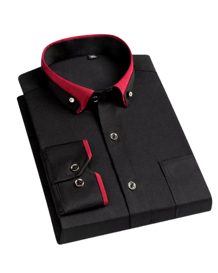 João - Camisa Sofisticada Masculina com Gola em Contraste