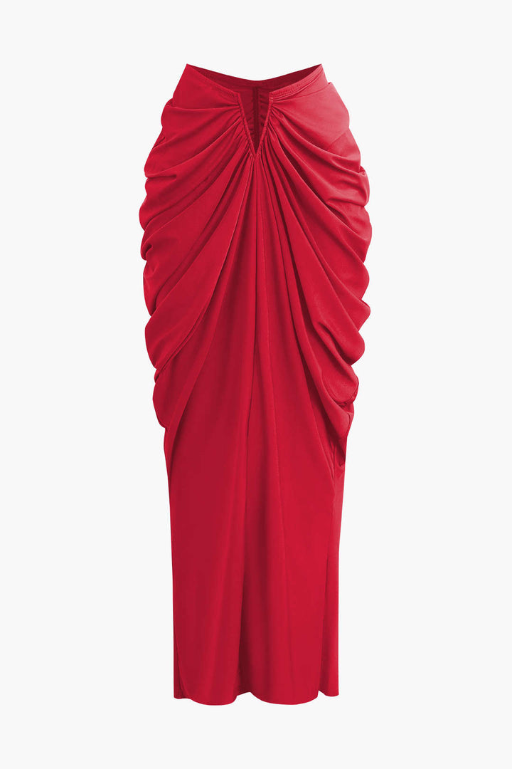 Dora - Conjunto Top Decote V & Saia Maxi