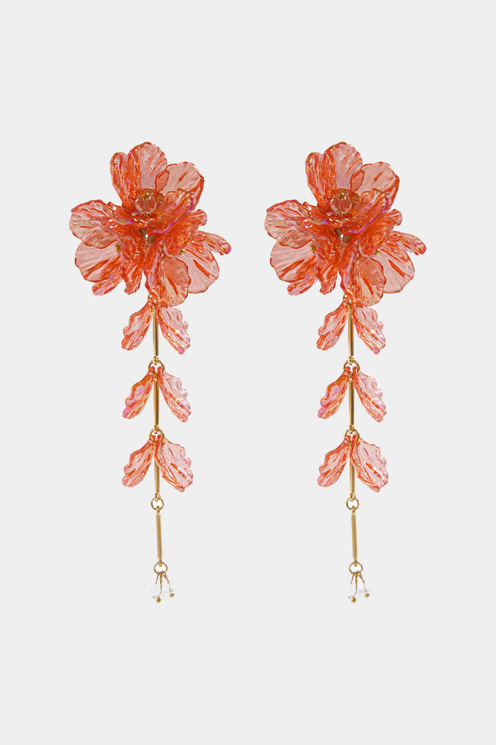 Brincos Florais com Franjas