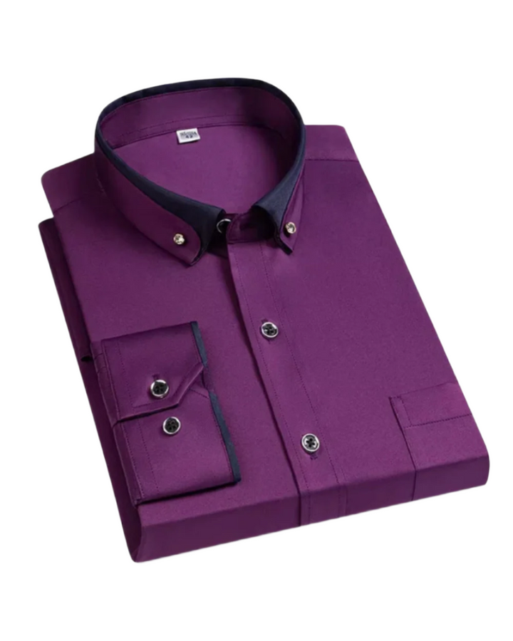 João - Camisa Sofisticada Masculina com Gola em Contraste
