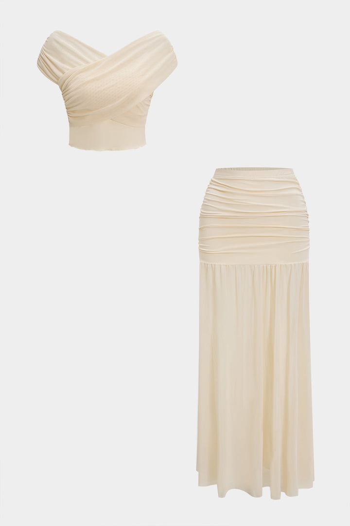 Milena - Conjunto de Blusa e Saia Plissada