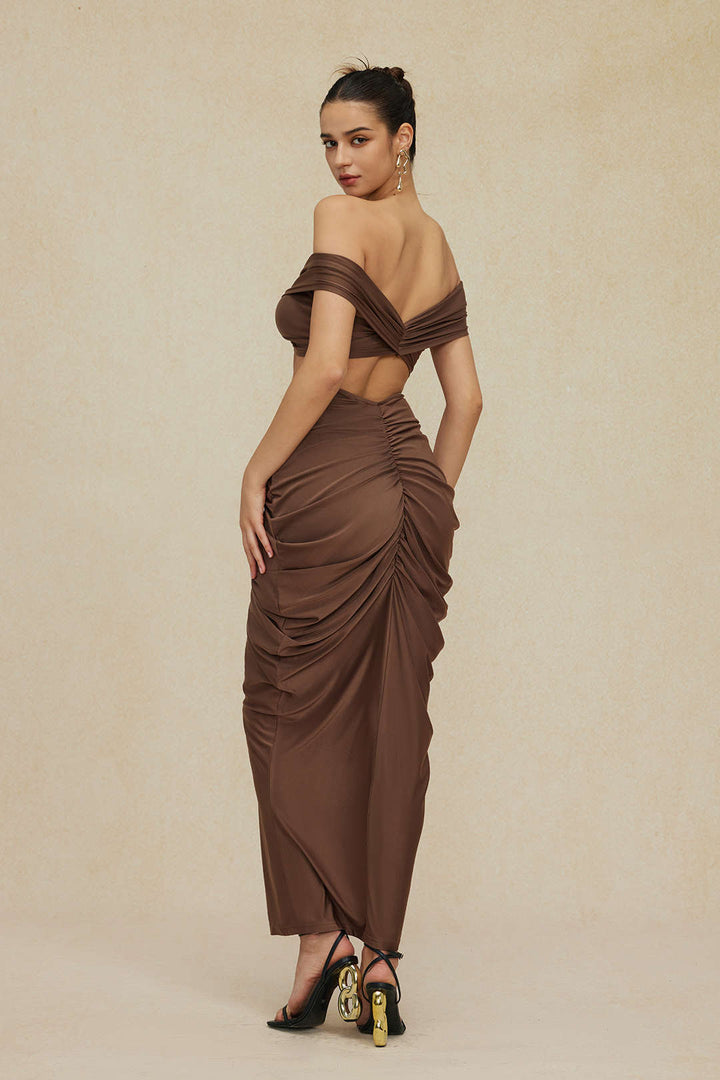 Dora - Conjunto Top Decote V & Saia Maxi