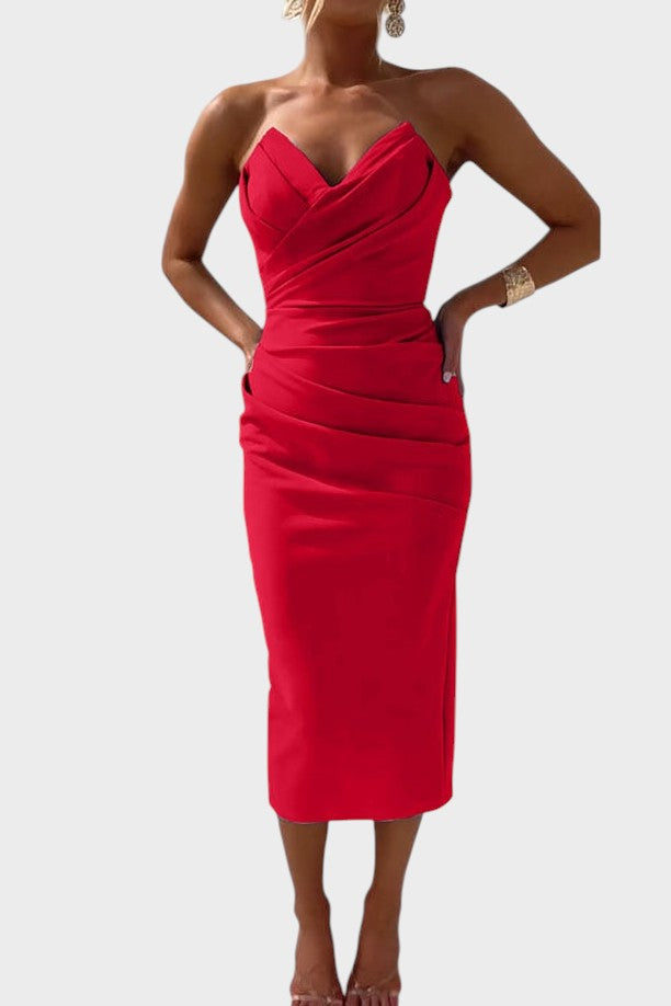 Lucia – Vestido Elegante Sem Alças