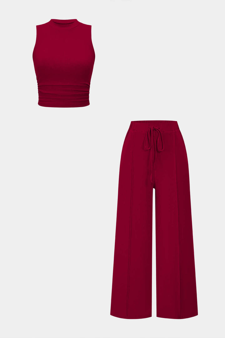Natália - Conjunto de Top com Alças e Calças com Corda