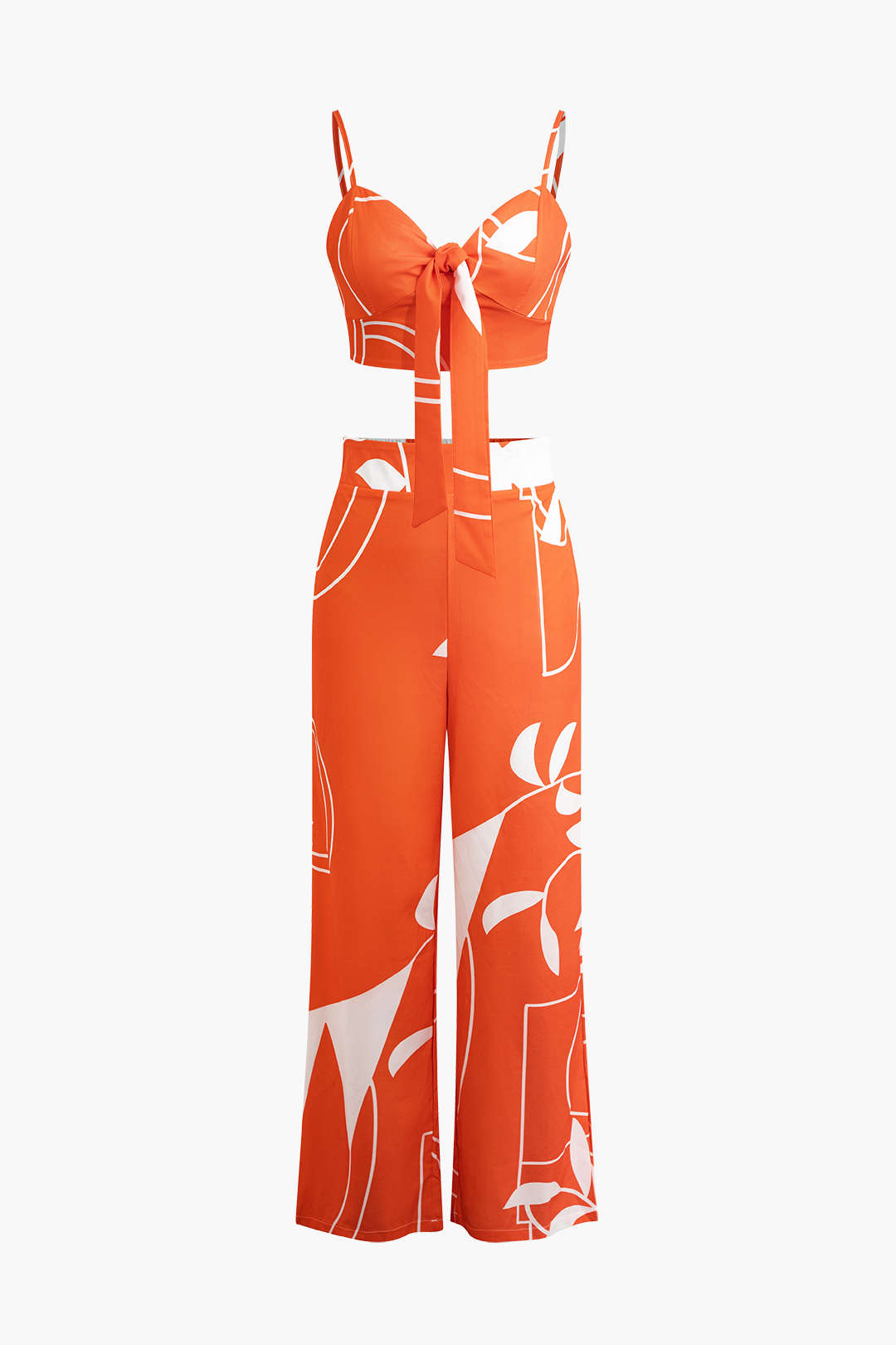 Vera - Conjunto Cami com Nó e Calças Tropicais
