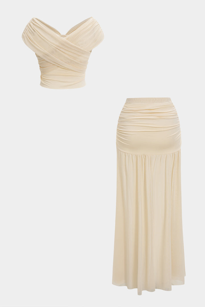 Milena - Conjunto de Blusa e Saia Plissada