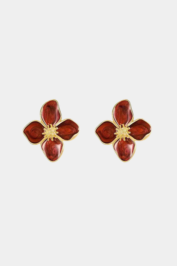 Brincos de Metal em Forma de Flor