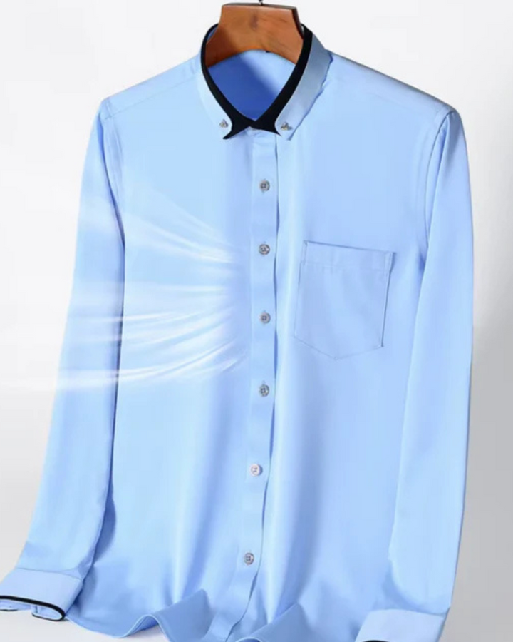 João - Camisa Sofisticada Masculina com Gola em Contraste