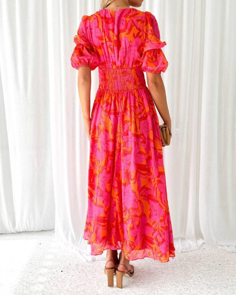 Clara – Vestido Longo Elegante com Decote em V