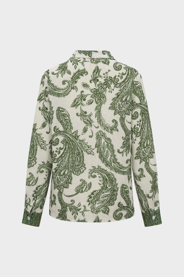Sofia - Camisa de Manga Larga com Flores