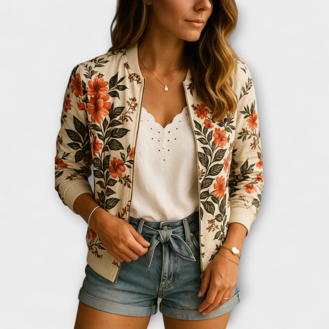 Andreia - Casaco elegante com padrão floral