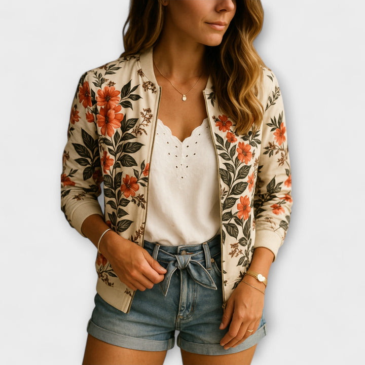 Andreia - Casaco elegante com padrão floral