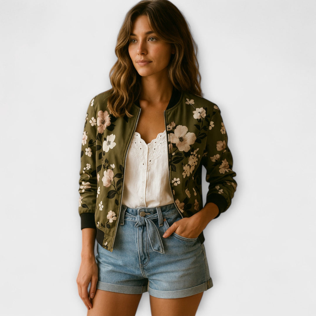 Andreia - Casaco elegante com padrão floral