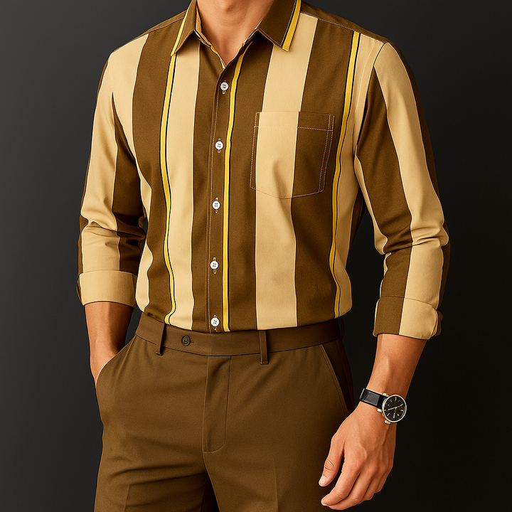 Leandro - Camisa de Listras Estilosas para Homens