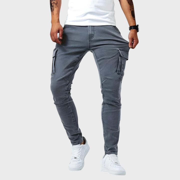 Samuel - Calças Cargo em Denim