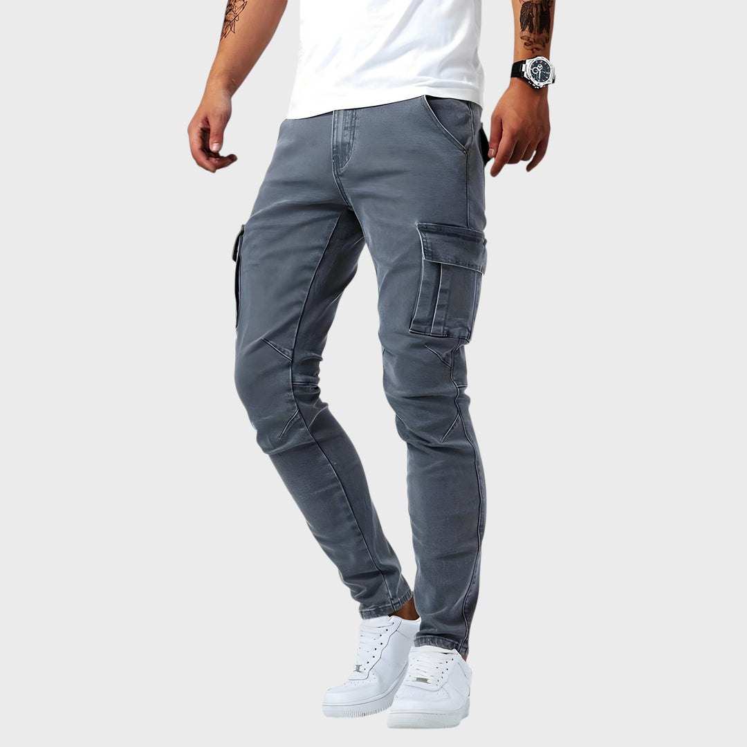 Samuel - Calças Cargo em Denim