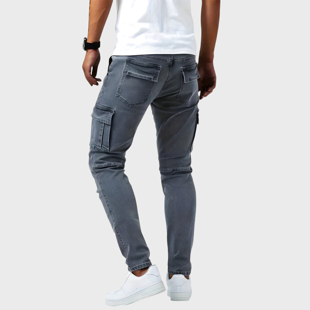 Samuel - Calças Cargo em Denim