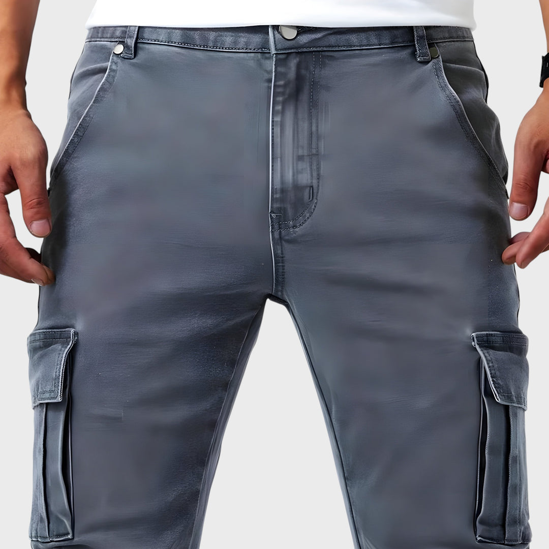 Samuel - Calças Cargo em Denim