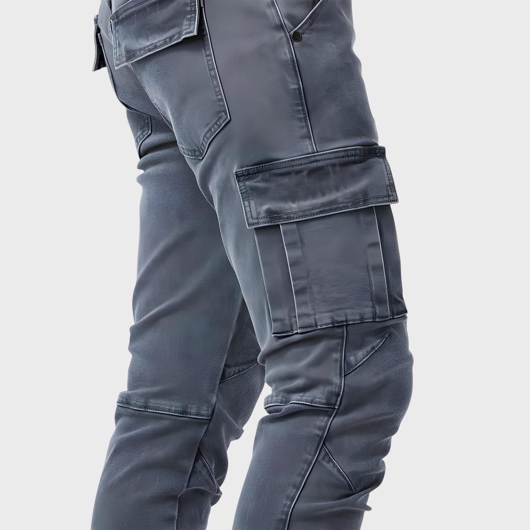 Samuel - Calças Cargo em Denim