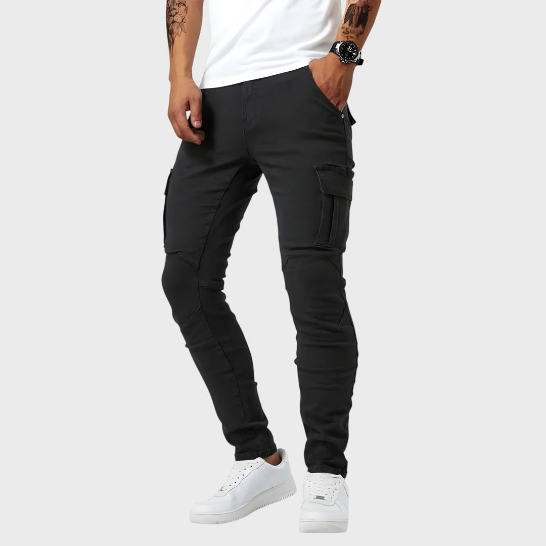 Samuel - Calças Cargo em Denim