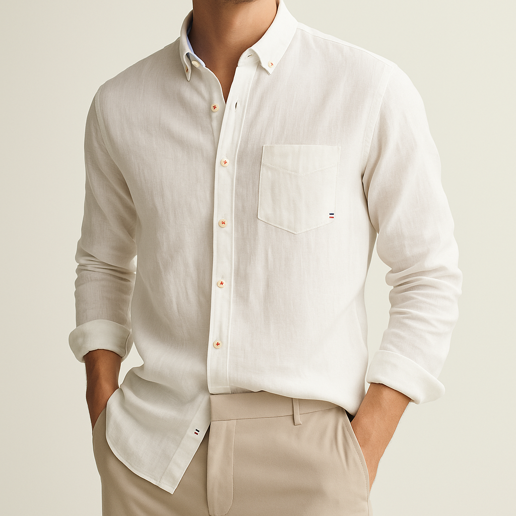 Luís - Camisa Casual de Linho Masculina