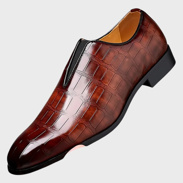 Diogo - Mocassins de Couro Elegantes com Estampa de Pedra