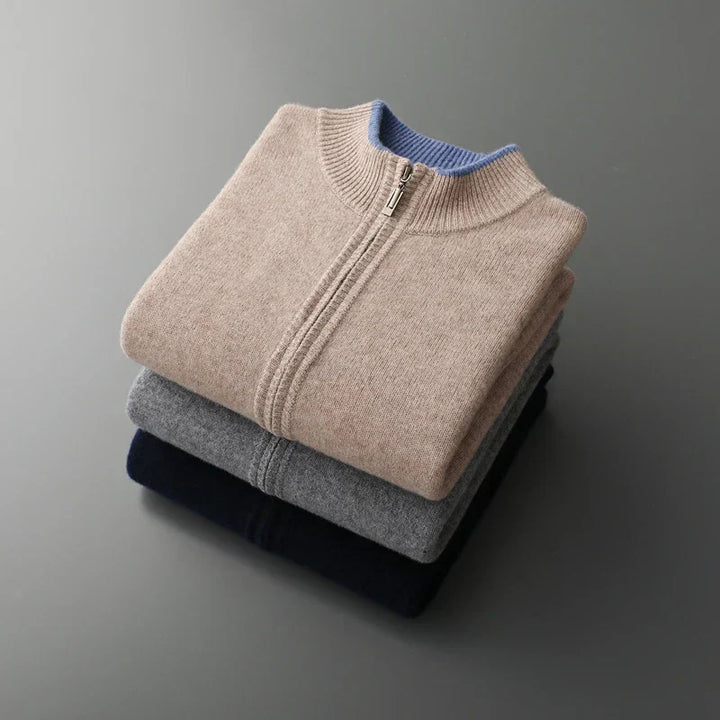 Luís - Casaco de Cashmere com Fecho de Zíper
