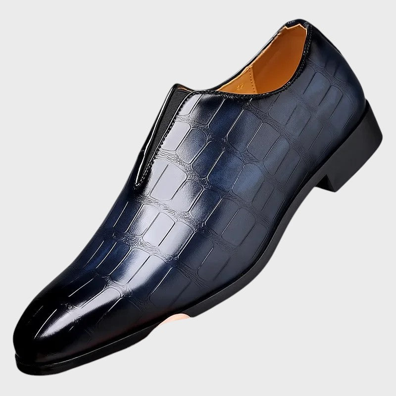 Diogo - Mocassins de Couro Elegantes com Estampa de Pedra