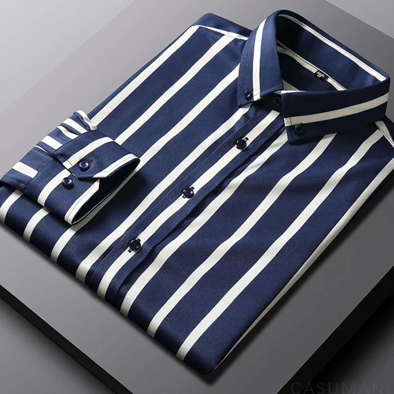 Dinis - Camisa Clássica Listrada Masculina