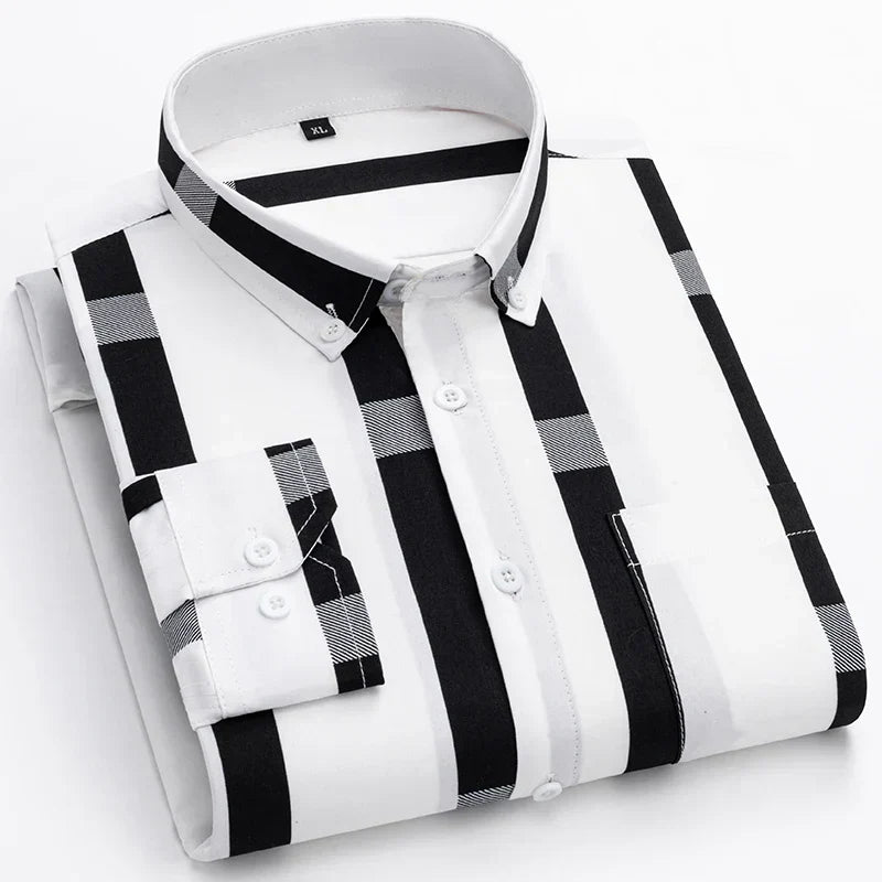Leandro - Camisa de Listras Estilosas para Homens